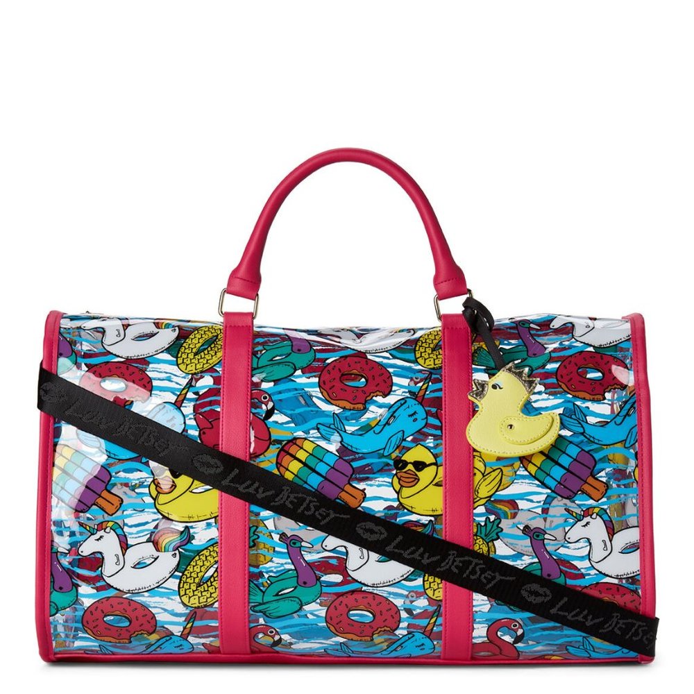 💖Offers!Betsey Johnson Clear Duffel/Weekender Bag